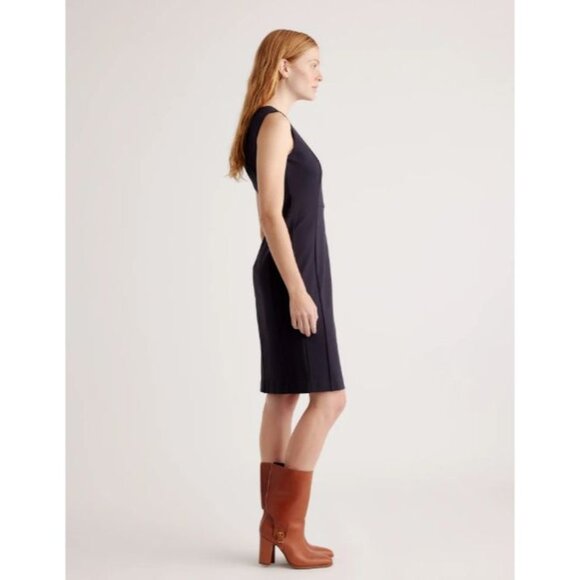Quince Ultra-Stretch Ponte Sleeveless Dress Navy Small NWT - Picture 4 of 9